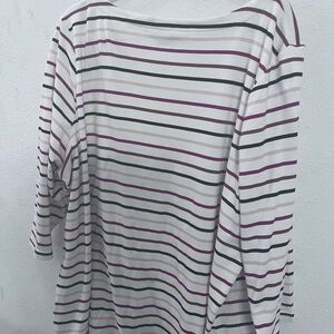 Women's Striped Top Shirt Multi Color 3X